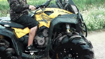 Quick Skip Through Puddle On Can Am Renegade XXC 1000