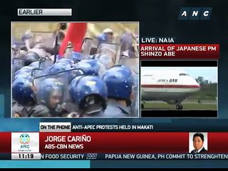 WATCH: Cop mugged as anti-APEC protests turn violent