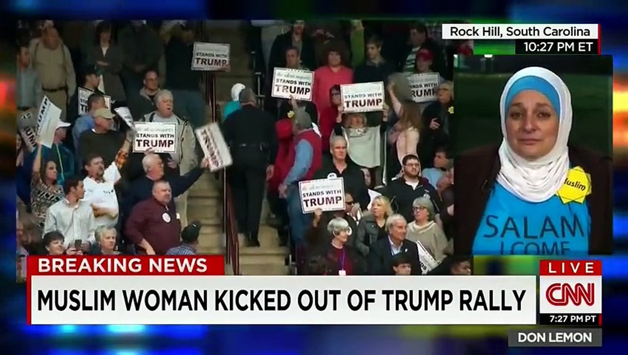 Muslim Woman Abused by Crowd, Kicked Out of Donald Trump Rally Interviewed by CNN