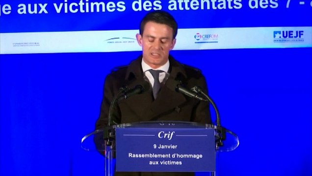 Valls rend hommage aux victimes de l'Hyper Cacher