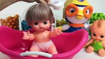 Learn Colors with Baby Doll Bath Time Mell Chan Baby Gumball Bathtime メルちゃん Baby Videos