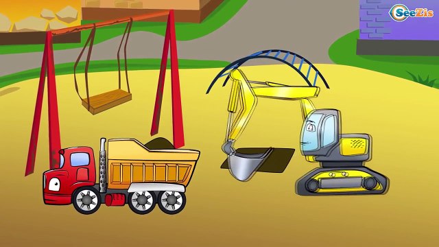 ✔ Мультики про машинки Все Серии Подряд. Грузовик и Экскаватор строят песочницу - Cars Cartoons ✔