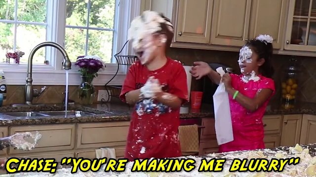 CRAZY INDOOR CUPCAKE FOODFIGHT! Attack of the Frosting! (FUNnel Vision Kids Get Messy Part 2)