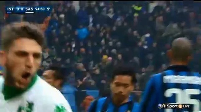 Domenico Berardi Penalty Cick Goal 0:1 / Inter Milan vs US Sassuolo 10.01.2016 HD