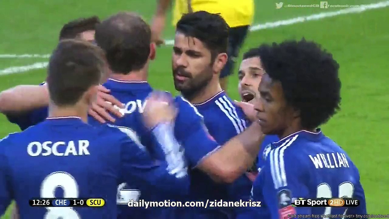 Diego Costa Super Goal 1-0 HD - Chelsea v. Scunthorpe 10.01.2016 HD