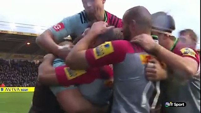 Harlequins score with tricky lineout move against saracens!