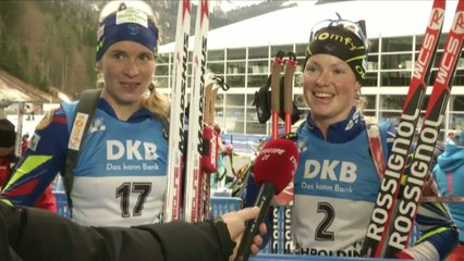 Download Video: Biathlon - CdM (F) - Ruhpolding - Mass start : Dorin et Bescond «Ça soûle !»