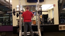 115 lbs OHP 3 sets of 10 reps (9 reps in the last set)