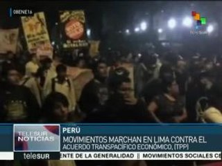 Perú: jóvenes se manifiestan contra el TPP
