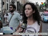 Brasileños protestan contra el alza al precio del transporte