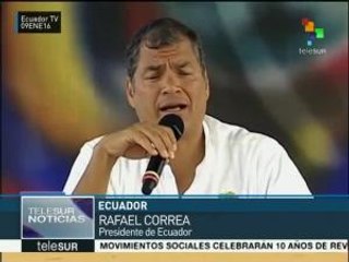 Correa: sectores de derecha buscan acabar con estado de derecho