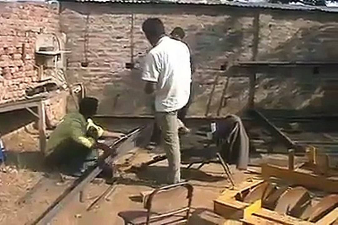 Man without hand doing hard work
