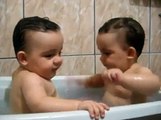 Twins Brothers Enjoying Bath Time -imtiaz khan