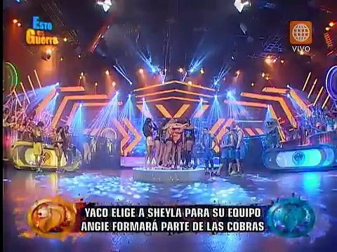 Esto es Guerra: Angie Arizaga llora al pasar al equipo de las Cobras 02/10/2015