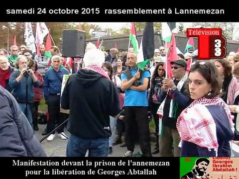 Télévision-Bordeaux-33 prise de paroles devant la prison de lannemezan samedi 24 octobre 2015 pour la libération de Georges Abdallah 32 année de prison