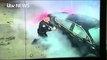 (DRAMATIC RESCUE) woman trapped in smoking car after she had seizure at the wheel