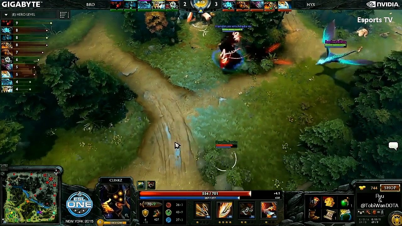 Nyx vs BRo Game 1 | DOTA 2 ESL One New York 2015 - R16 | Sneaky Nyx Assassins vs Bromance