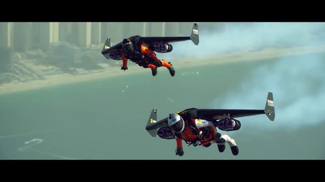 Real life Icarus! Two men flying over Dubai in Jetpacks