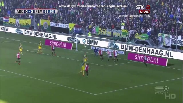 Sven van Beek 1:0 Funny Own Goal | ADO Den Haag - Feyenoord 01.11.2015 HD