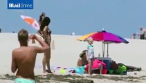 Lilly Becker shows off her model body in a bikini on the beach in Miami