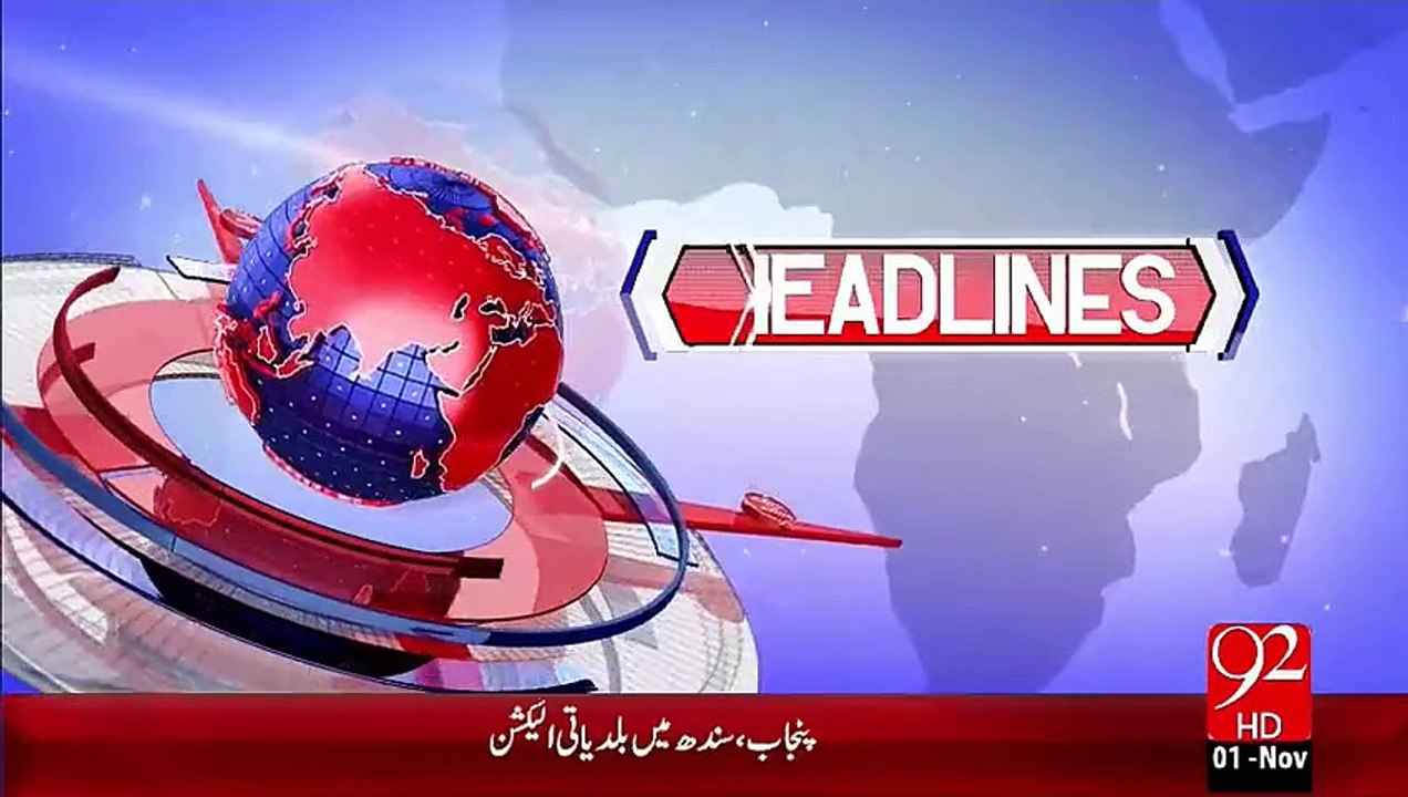 Headlines - 8_00 PM – 01 Nov 15 - 92 News HD