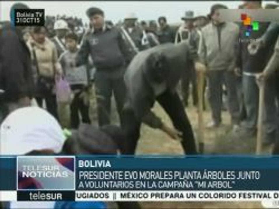 Bolivia: Evo Morales participa en campaña de reforestación