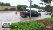HUGE FLOODING IN TEXAS - DALLAS DRIVERS RESCUED ( VIDEO ), Oct, 23, 2015