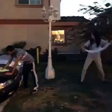 Funny boy & girl wrestling