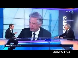 Dominique De Villepin - Frappes militaires - Invité du soir 3 le 04/03/12