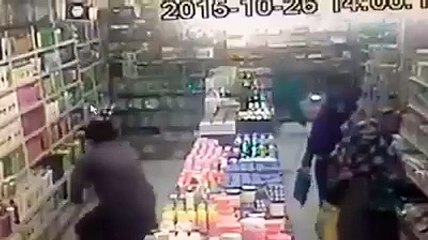 Shop keeper enjoy fun and comedy