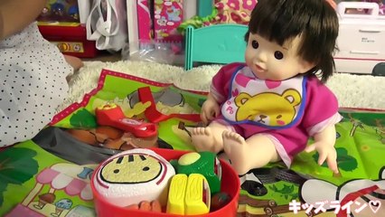 ぽぽちゃん おしゃべり弁当 ピクニックシート付き 音声 お道具 おもちゃ おままごと Baby Doll Popochan box lunch Toy