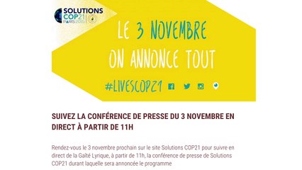 Live Conférence de Presse Solutions Cop21 #LiveScop21