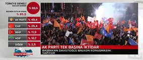 1 Kasım Ahmet Davutoğlu Balkon Konuşması