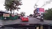 Lucky Pedestrian Barely Avoids Motorcycle Crash