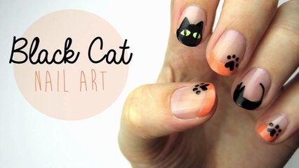 Nail Art- Black Cat Design