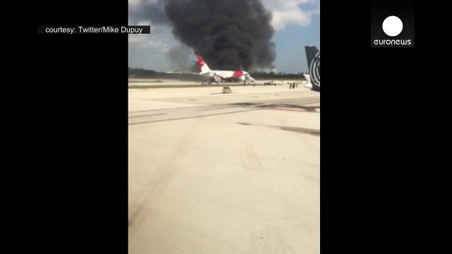 Boeing 767 passenger plane catches fire on takeoff