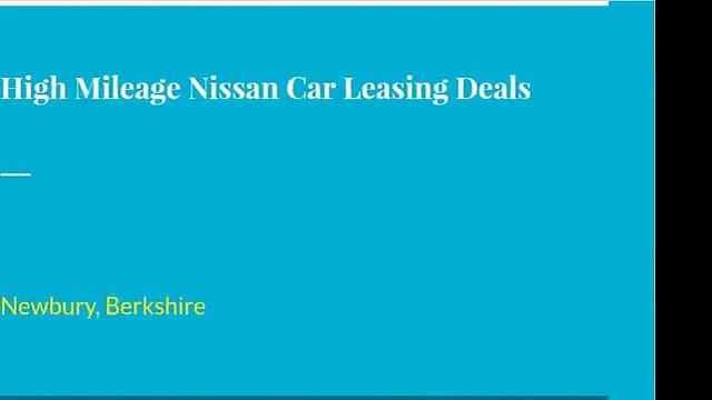 High Mileage Nissan Car Leasing Deals At Permonth UK