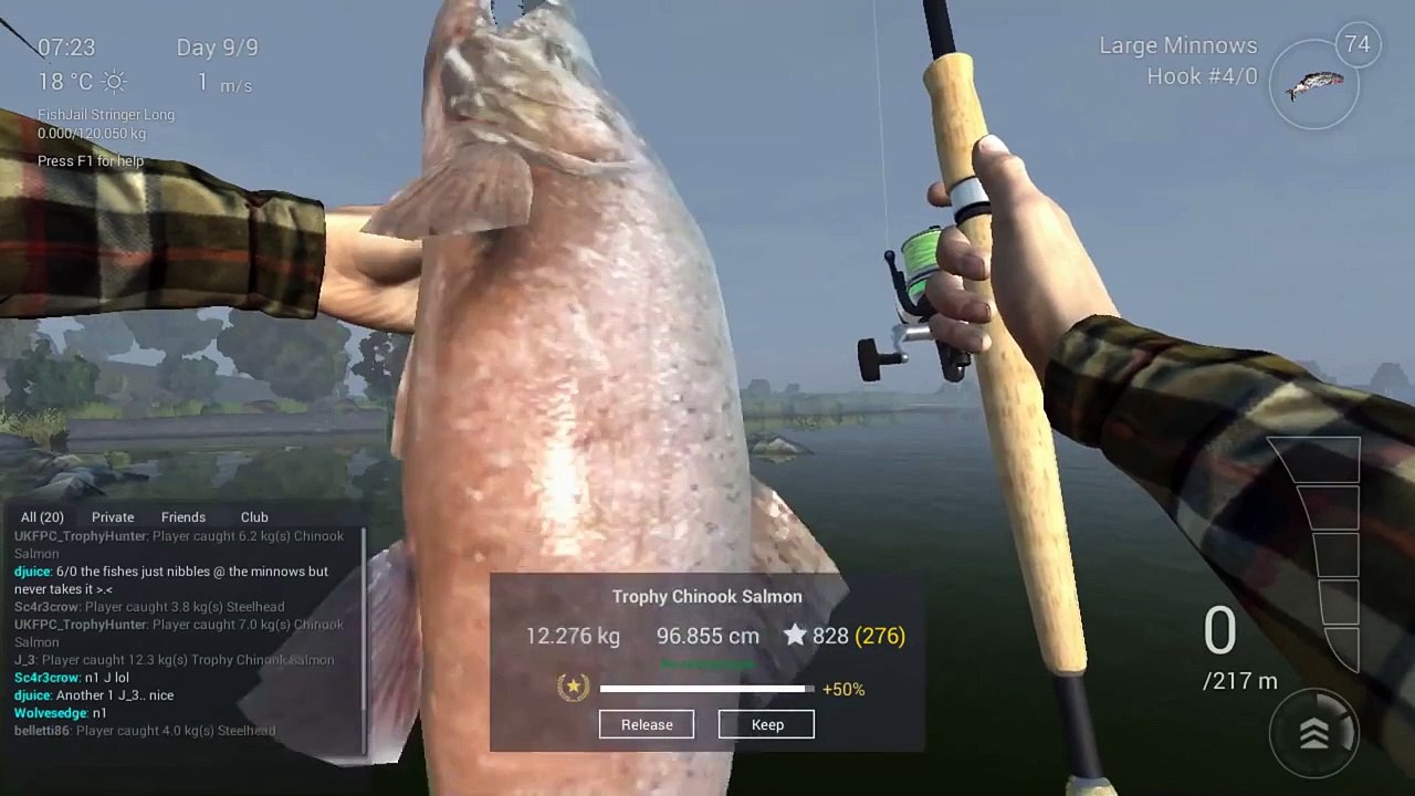 Fishing planet California, catching trophy salmon and steelheads