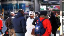 Scary Snowman Terrorizes New York City