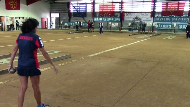Second tour, second tir de précision, Béziers contre Digoin, Club Elite Féminin J3, Sport Boules, Saison 2015-2016