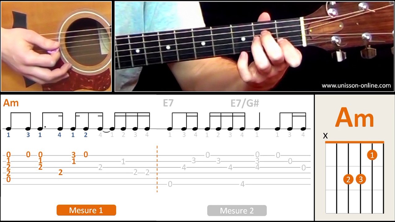 Jouer Angie (The Rolling Stones) Cours guitare. Tuto + Tab Vidéo