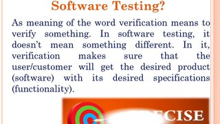 Verification of Software Testing