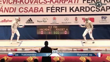 CdM sabre hommes Budapest 2015 - 1/2 finale Rousset (FRA) vs Yakimenko (RUS)