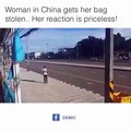 China Woman Bag Stolen Her Reactions is Priceless
