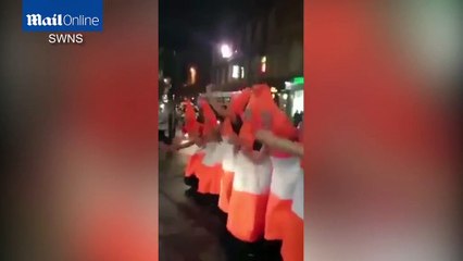Human cones block taxi drivers in hilarious Glasgow stunt  Daily Mail Online