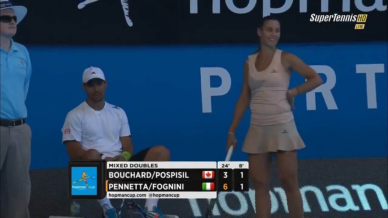 Pennetta / Fognini vs Bouchard / Pospisil Hopman Cup 2015 Highlights HD