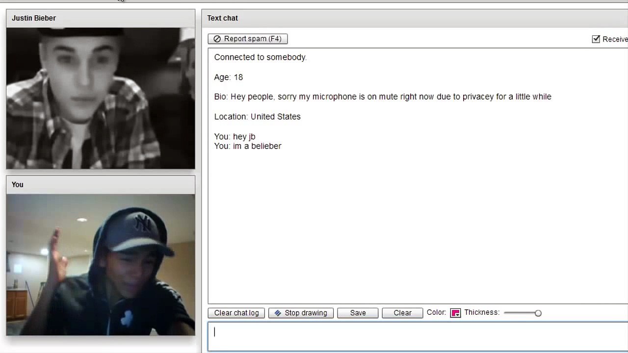 Justin Bieber on Chatroulette 3