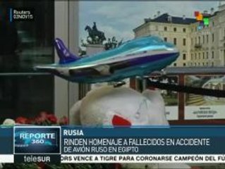 Rinden homenaje a fallecidos en accidente de avión ruso en Egipto