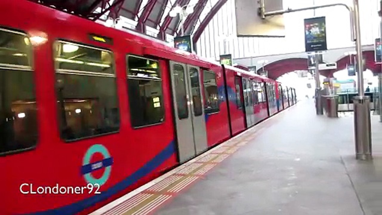 DLR trains at Canary Wharf 2nd November 2015