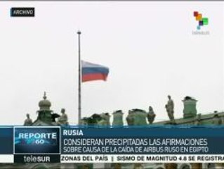 Rusia desmiente versión que asegura que el vuelo A321 fue derribado